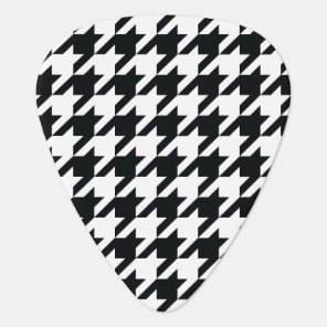 Houndstooth Pattern Black White Guitar Pick