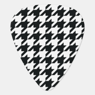 Houndstooth Pattern Black White Guitar Pick