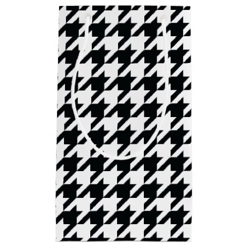 Houndstooth Pattern Black White Small Gift Bag