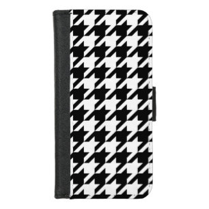 Houndstooth Pattern in Black and White iPhone 8/7 Wallet Case
