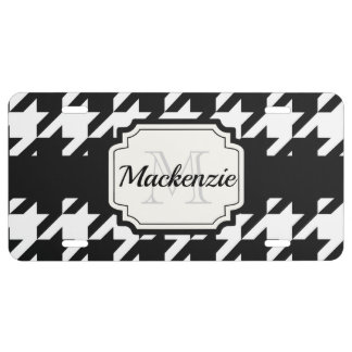 Houndstooth Pattern License Plate