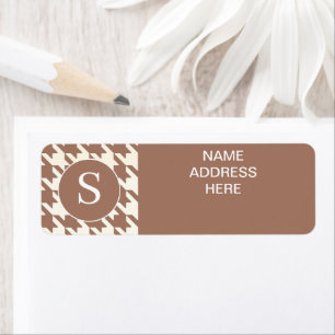 Houndstooth Pattern Mocha Mousse and White Label