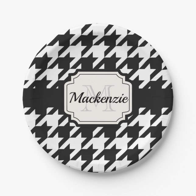 Houndstooth Pattern Paper Plates (Front)