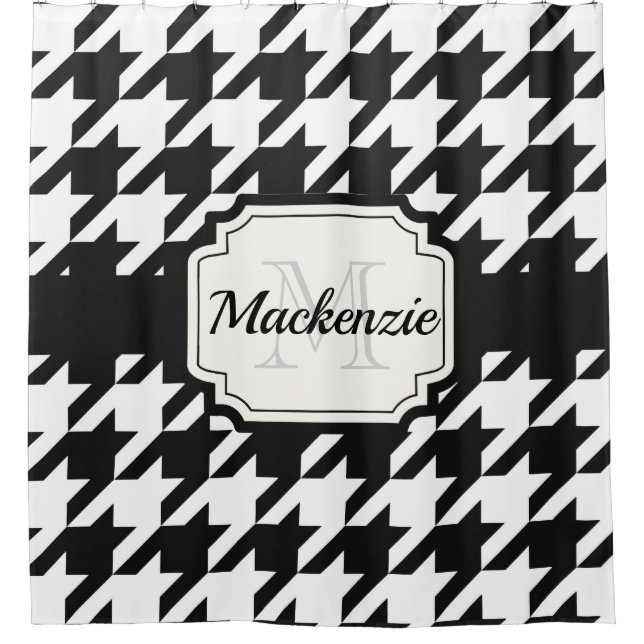 Houndstooth Pattern Shower Curtain (Front)