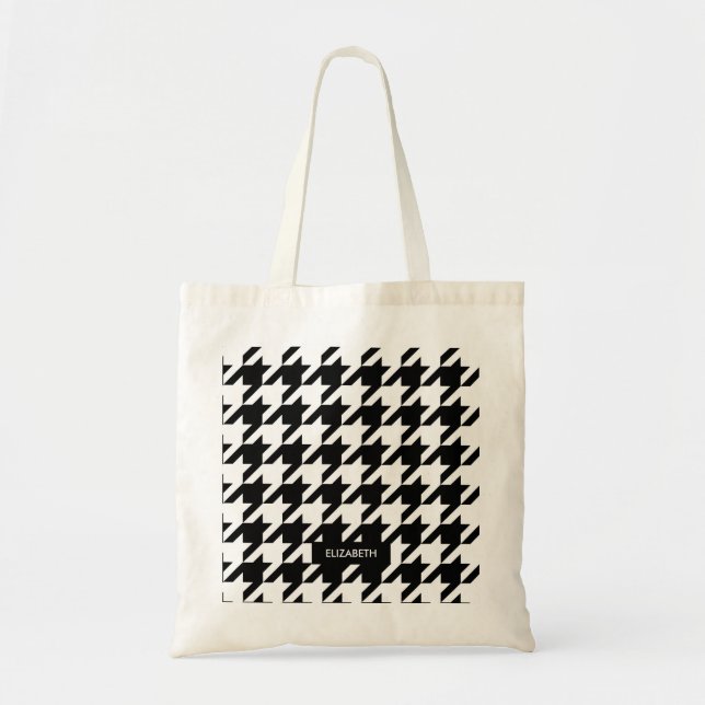 Houndstooth Pattern Tote Bag (Front)