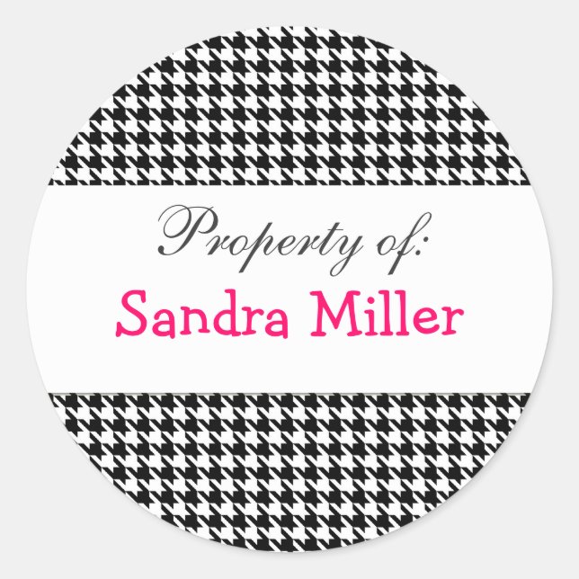Houndstooth personalized label (Front)