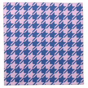 Houndstooth Pink+Blue Big Pattern Cloth Napkin