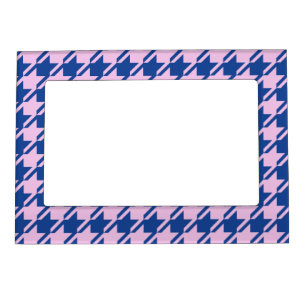 Houndstooth Pink+Blue Big Pattern Magnetic Frame