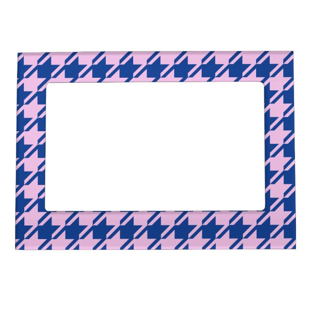 Houndstooth Pink+Blue Big Pattern Magnetic Frame (Front)