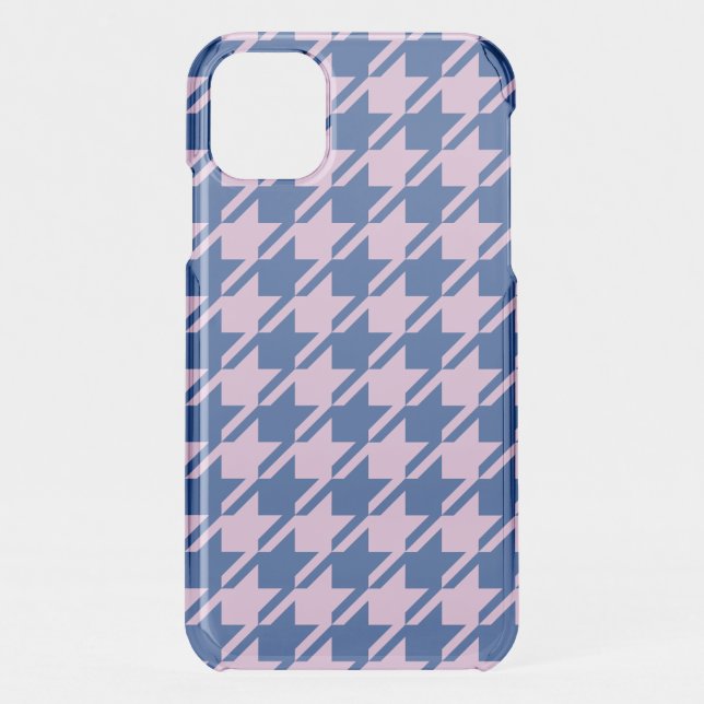 Houndstooth Pink+Blue Big Pattern Uncommon iPhone Case (Back)