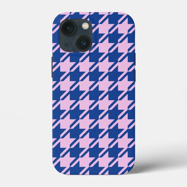 Houndstooth Pink+Blue Pattern Case-Mate iPhone Case (Back)