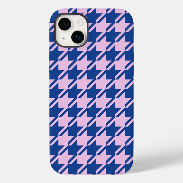 Houndstooth Pink+Blue Pattern Case-Mate iPhone Case (Back)
