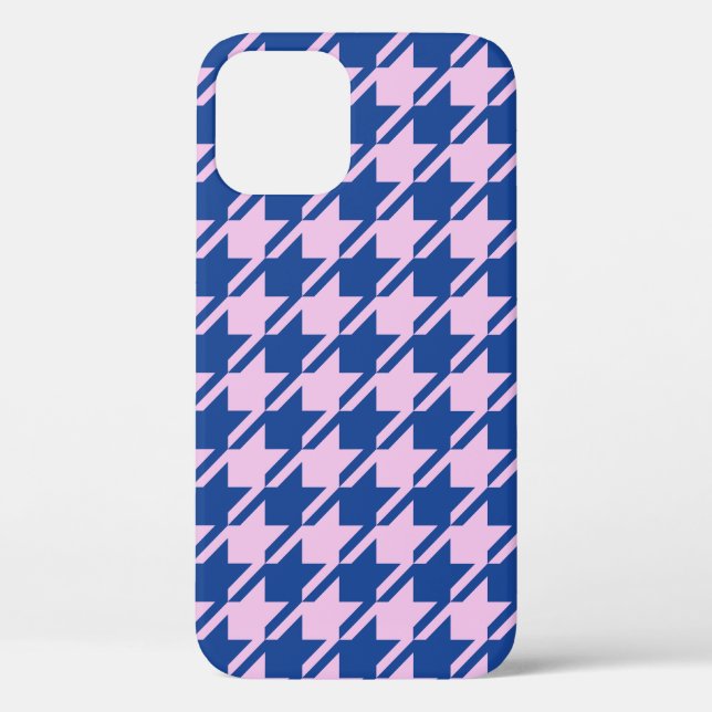 Houndstooth Pink+Blue Pattern Case-Mate iPhone Case (Back)