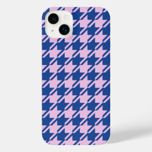 Houndstooth Pink+Blue Pattern iPhone 14 Plus Case