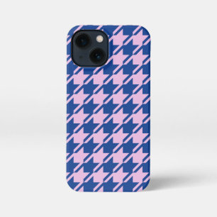 Houndstooth Pink+Blue Pattern iPhone 13 Mini Case