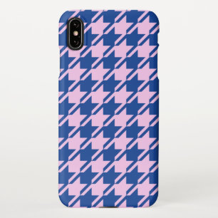 Houndstooth Pink+Blue Pattern iPhone XS Max Case
