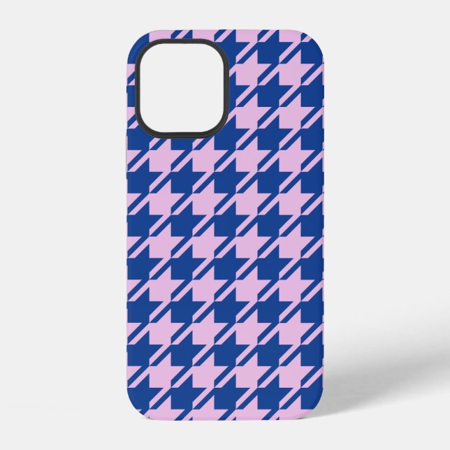 Houndstooth Pink+Blue Pattern iPhone Case (Back)