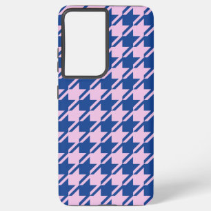 Houndstooth Pink+Blue Pattern Samsung Galaxy S21+ Case