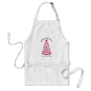 Houndstooth & Pink Christmas Tree Apron