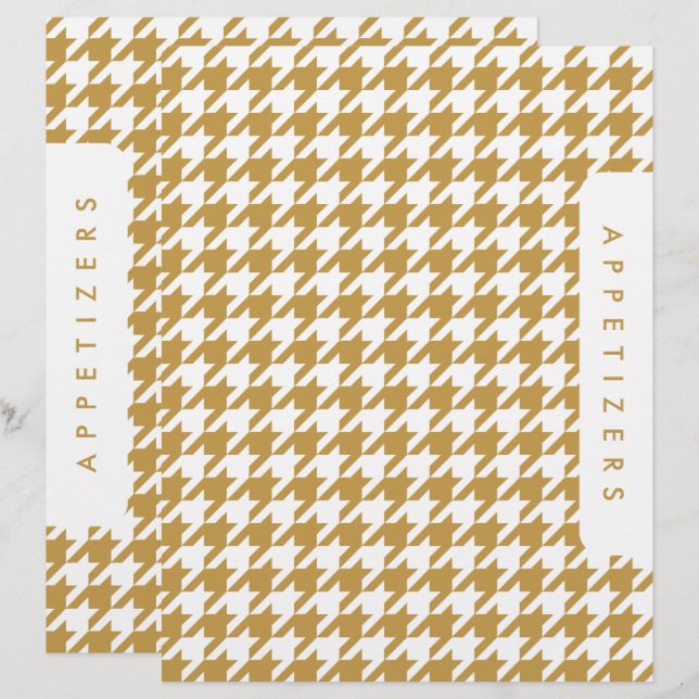 Houndstooth Recipe Divider Appetizers Custom Name (Front/Back)