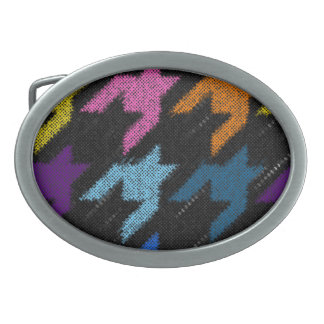 Houndstooth: rough canvas imitation. belt buckle