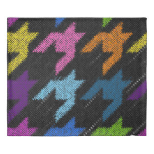 Houndstooth: rough canvas imitation. duvet cover