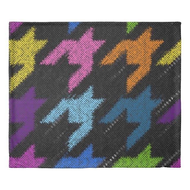 Houndstooth: rough canvas imitation. duvet cover (Front)