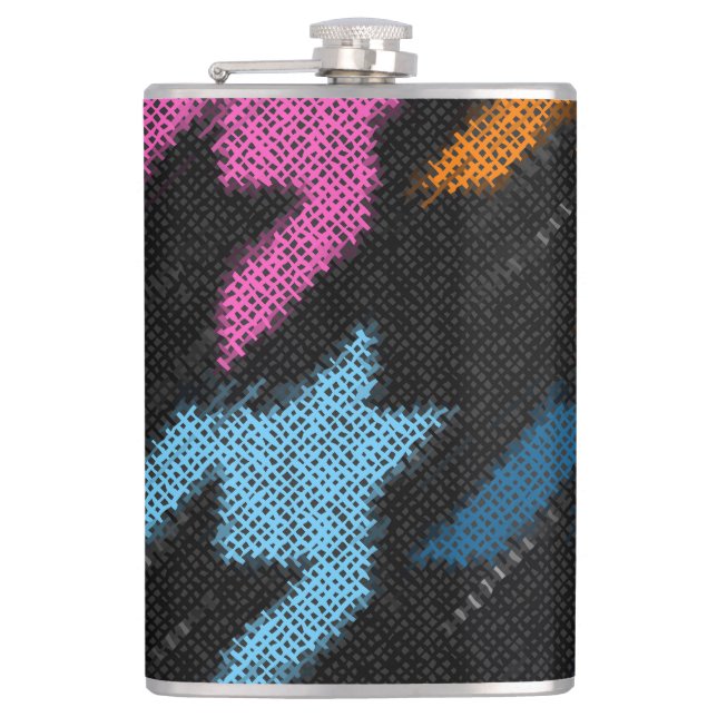 Houndstooth: rough canvas imitation. flask (Front)