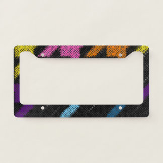 Houndstooth: rough canvas imitation. license plate frame