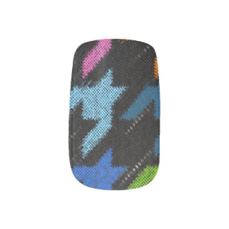 Houndstooth: rough canvas imitation. minx nail art