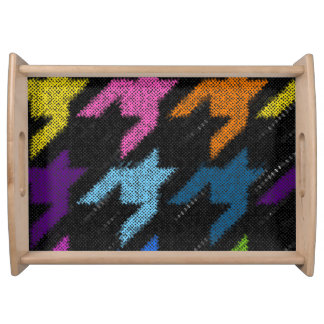 Houndstooth: rough canvas imitation. serving tray