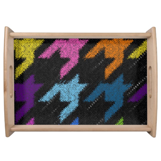 Houndstooth: rough canvas imitation. serving tray (Front)