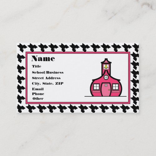 Houndstooth Schoolhouse Business Card Templates