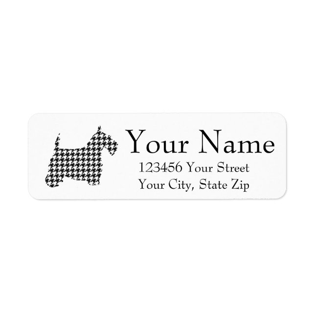 Houndstooth Scottie Label (Front)