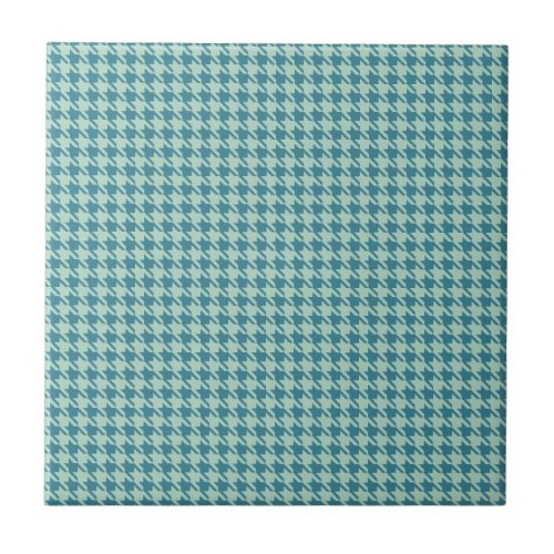 Houndstooth Seafoam and Teal Tile