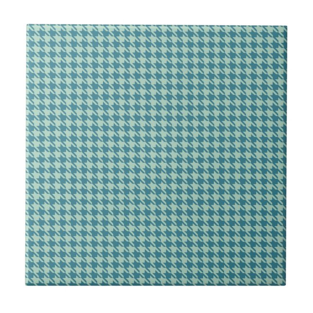 Houndstooth Seafoam and Teal Tile (Front)