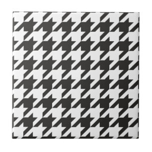 Houndstooth seamless grey, black and white pattern ceramic tile