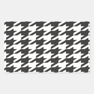 Houndstooth seamless grey, black and white pattern rectangular sticker