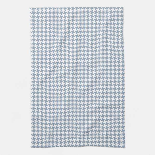 Houndstooth Slate and White Towel (Vertical)