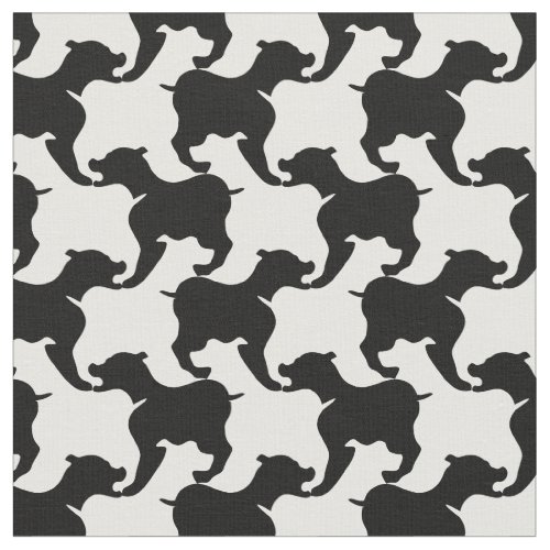 Houndstooth Style Tesselation black Dog Fabric