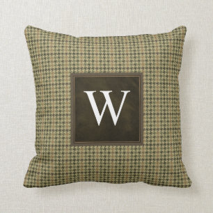 Houndstooth Tweed Personalized Throw Pillow