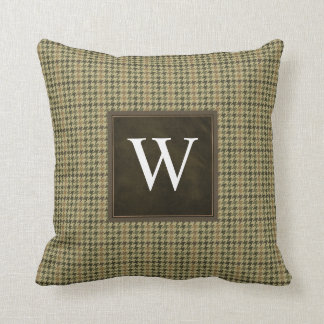 Houndstooth Tweed Personalized Throw Pillow