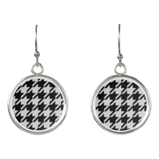 Houndstooth Weave Pattern Earrings (Front)