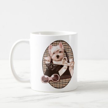 Houndstooth Westie Puppy Coffee Mug by MarylineCazenave at Zazzle