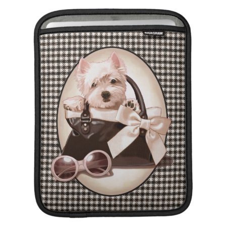 Houndstooth Westie Puppy Sleeve For Ipads