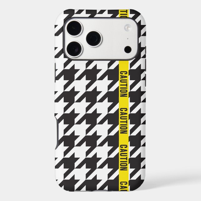 Houndstooth Wrapped in Caution  Iphone Case (Back)