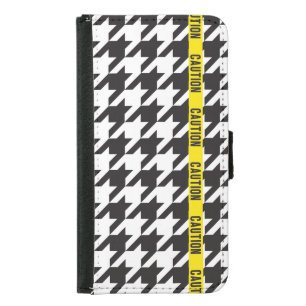 Houndstooth Wrapped in Caution  Samsung Galaxy S5 Wallet Case