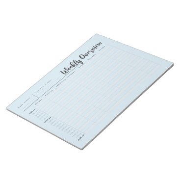 Hour by Hour weekly overview notepad