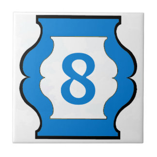 Hour Glass, Blue  Letter House Number Tiles