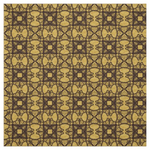 Hourglass Abstract Printed Patterned Gold Fabric